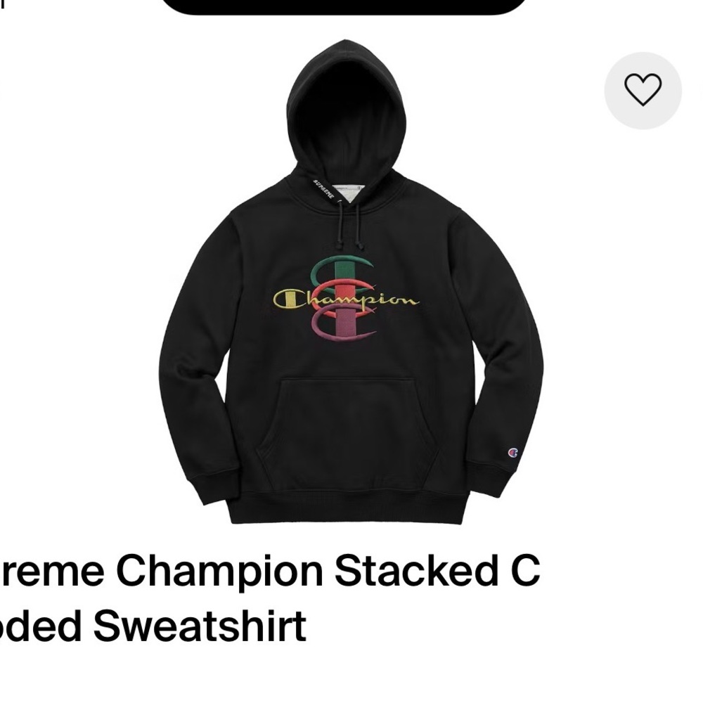 Champion x Supreme collab Black Sweatshirt with Colorful Logo